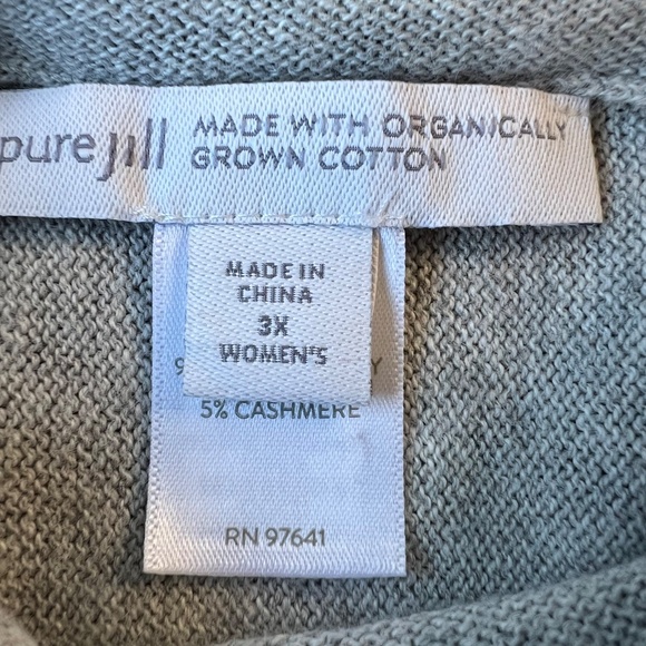 J. Jill Cotton Cashmere Blend Drawstring Draped Neck Sweater - Picture 5 of 7